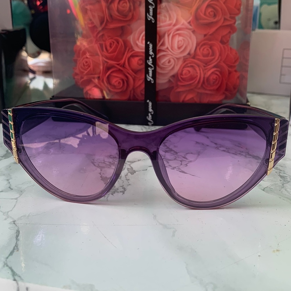 Oversized Purple Clear visor Sunglasses